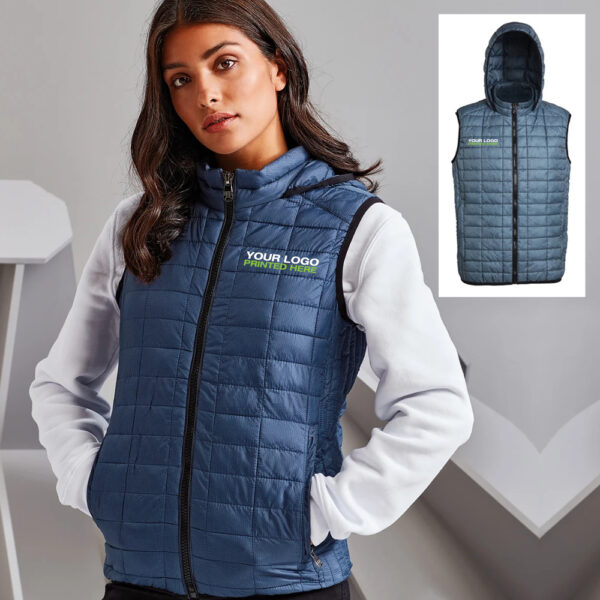 Honeycomb Hooded Gilet - Blue - Unisex XL
