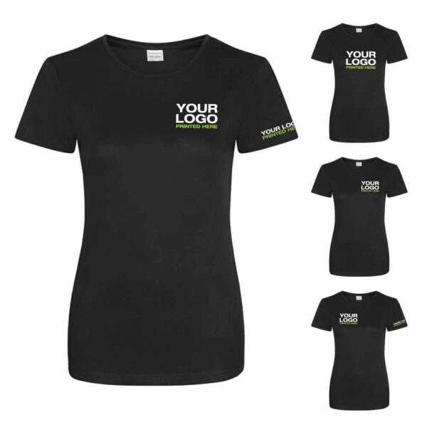Textured Fabric Sport T-Shirt - Black - Size 14